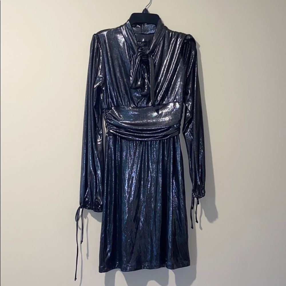 NEW ABS Metallic Tie Dress